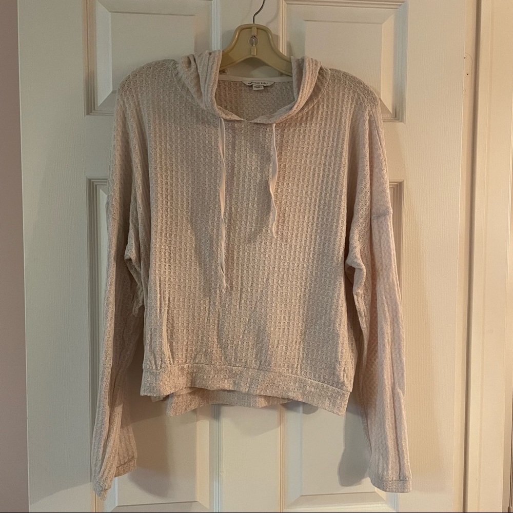 Thin Oatmeal Knit Hoodie from American Eagle